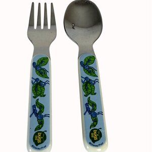 Disney Pixar A Bugs Life Childrens Fork Spoon Set Stainless Steel Toddler Utensi